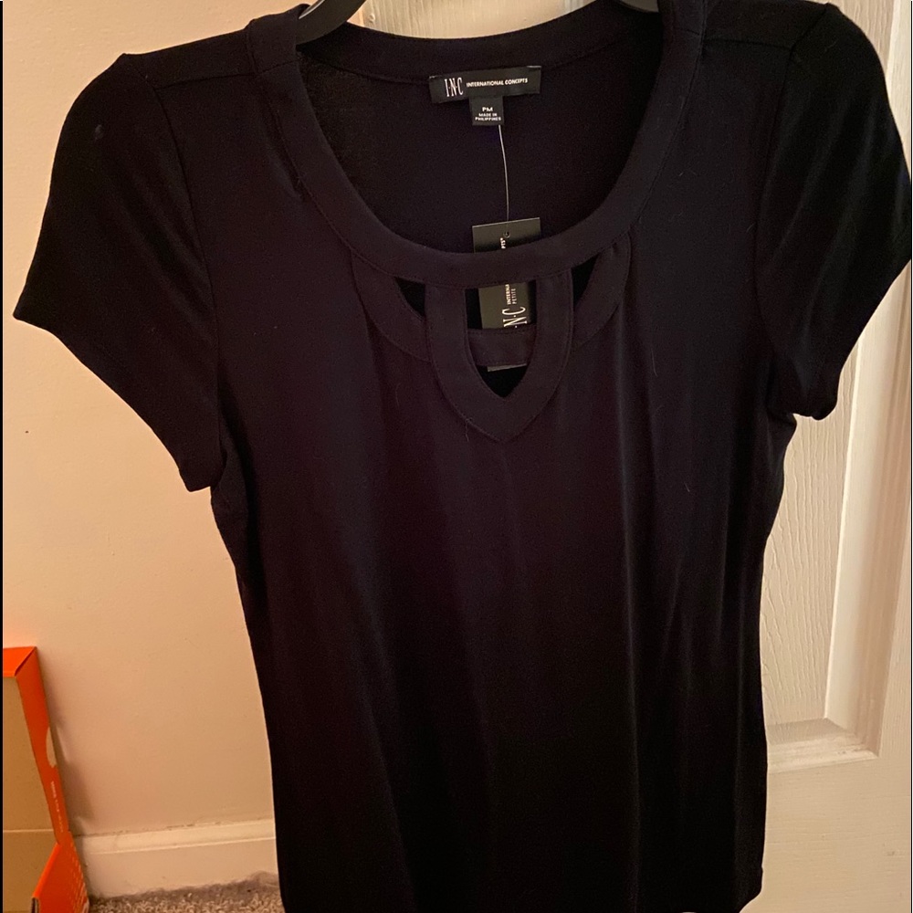 INC petite black top